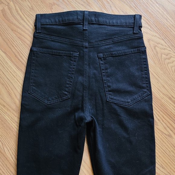 NEW NWOT! REFORMATION ULTRA HIGH SKINNY JEANS black organic cotton denim sz 26 - Picture 5 of 8